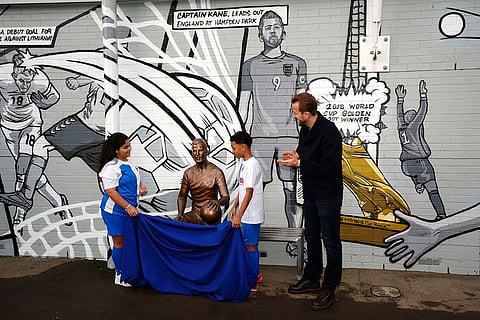 Britain Soccer Harry Kane Statue