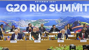 PTI : Prime Minister Narendra Modi with US President Joe Biden, President of Brazil Luiz Inacio Lula da Silva, Chinese President Xi Jinping, French President Emmanuel Macron and South African President Cyril Ramaphosa during the G20 Summit, in Rio de Janeiro, Brazil, Monday, Nov. 18, 2024.