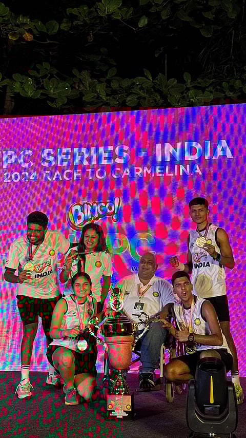 Another snap of the Indian pickleball team on the winning podium.