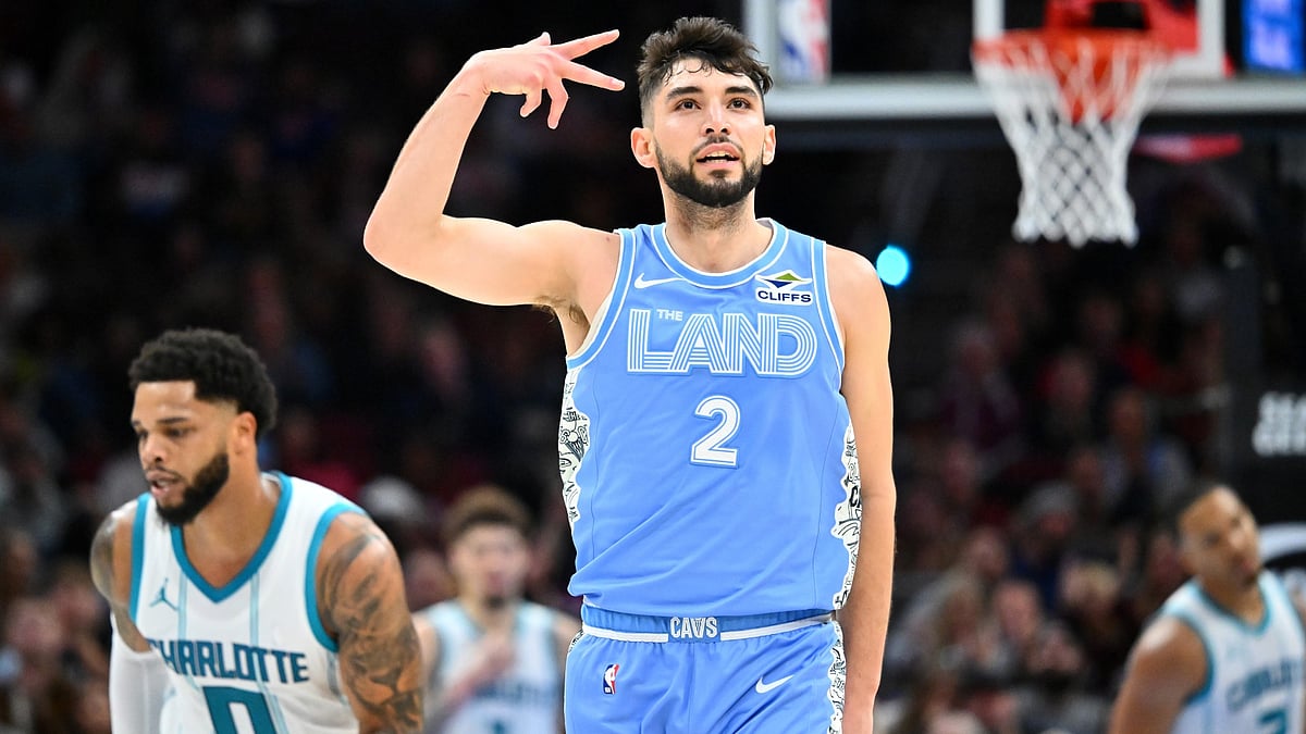 Guard Ty Jerome celebrates during the Cleveland Cavaliers' game vs. the Charlotte Hornets on Nov. 17, 2024. - null