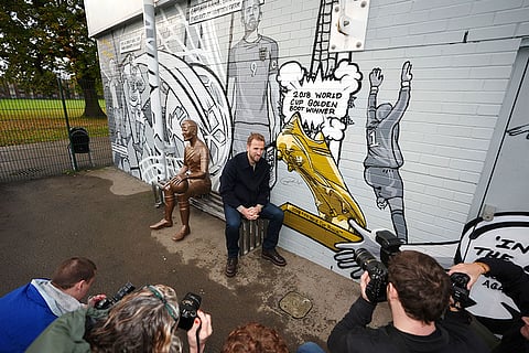 Britain Soccer Harry Kane Statue