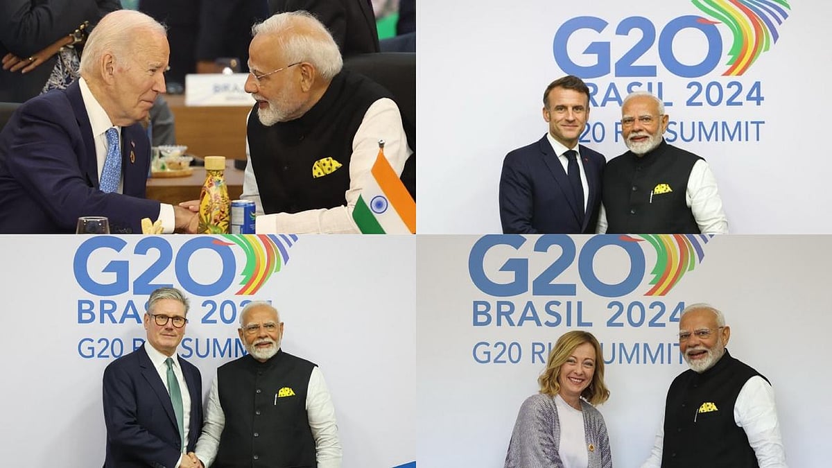 X/@narendramodi : PM Modi meets world leaders on the sidelines of G20 Summit in Brazil
