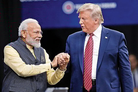 President Trump and Prime Minister Narendra Modi during the “Howdy Modi: Shared Dreams, Bright Futures” event on September 22, 2019, in Houston