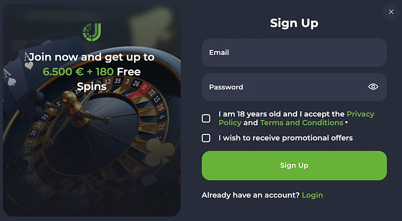 The registration process only requires a few clicks