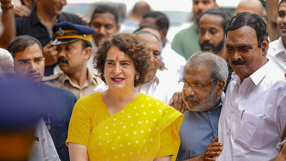 Photo: PTI : Wayanad LS bypoll: Priyanka Gandhi Vadra in Wayanad