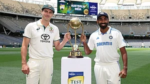 X/Cricketcomau : Australia captain Pat Cummins on the left with India stand-in skipper Jasprit Bumrah.