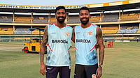 Assam Vs Baroda Live Streaming, Vijay Hazare Trophy 2025-26: When And Where To Watch Hardik Pandya Live? Photo: X : Hardik Pandya (right) will be representing his state Baroda alongside his brother Krunal Pandya in the VHT 2024.