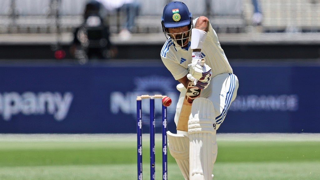 KL Rahul bats on Day 1 of the first Test between India and Australia in Perth on Friday (November 22, 2024).  - AP/Trevor Collens