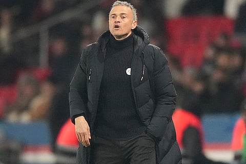 Ligue 1: PSG's head coach Luis Enrique giving instructions