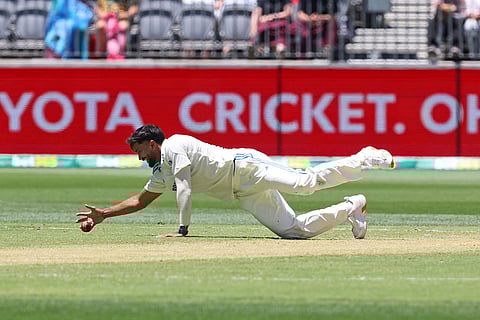 IND Vs AUS 1st Test, Day 2: India's Nitish Kumar Reddy fields the ball