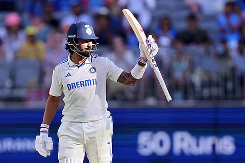 IND Vs AUS 1st Test, Day 2: India's KL Rahul celebrates his fifty runs
