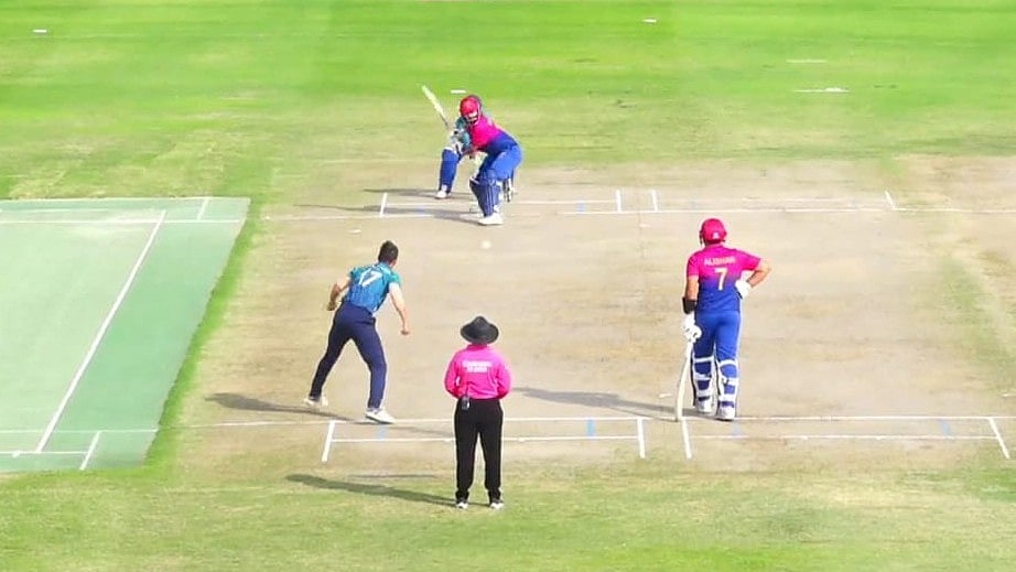 FanCode screengrab : Action from the Thailand vs United Arab Emirates game at T20 World Cup Asia Qualifier B.
