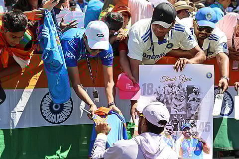 IND Vs AUS 1st Test, Day 2: ndia's Ravindra Jadeja signs a jersey for a fan