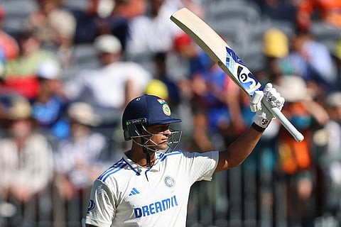 IND Vs AUS 1st Test, Day 2: India's Yashasvi Jaiswal celebrates his fifty runs