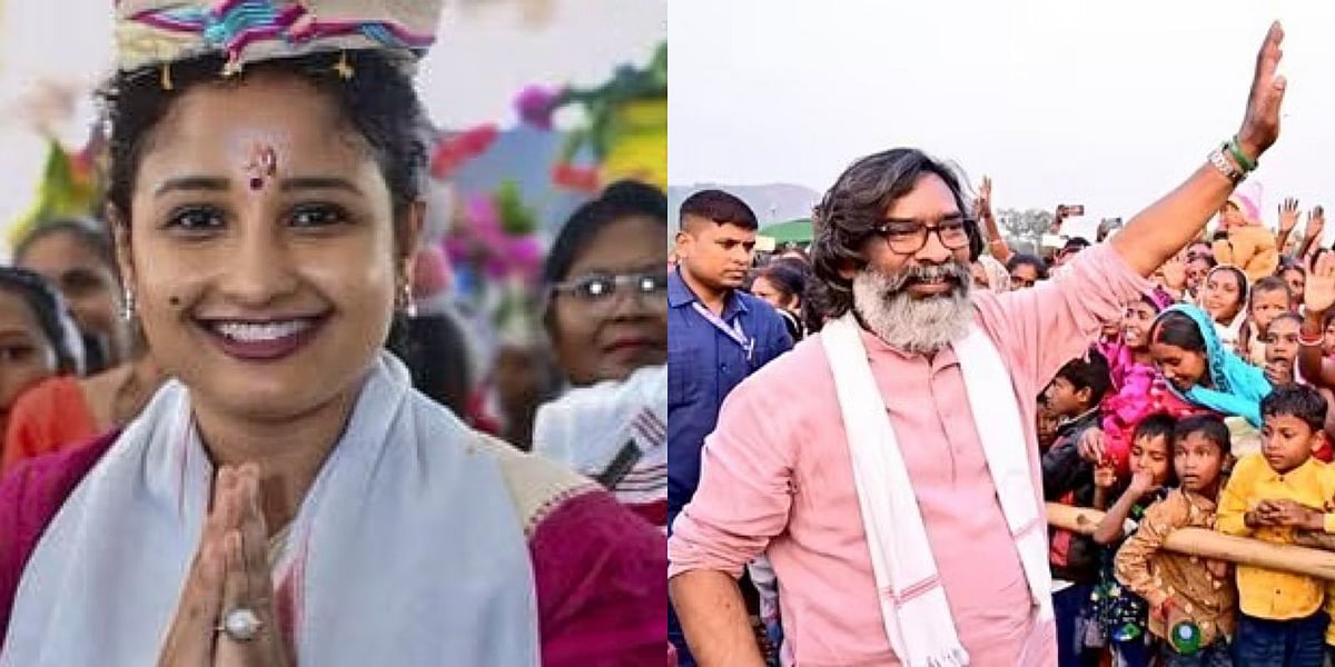 PTI : Jharkhand CM Hemant Soren (r) and his wife Kalpana Soren (l)