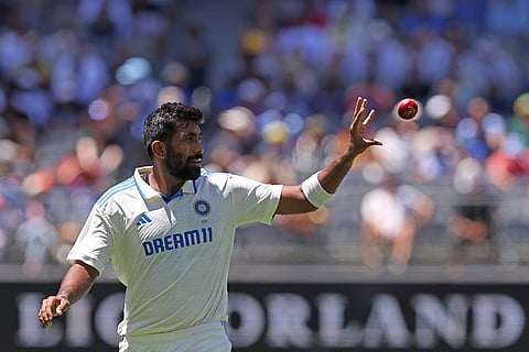 IND Vs AUS 1st Test, Day 2: India's captain Jasprit Bumrah collects the ball as he prepares to bowl