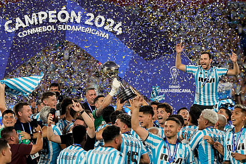 Copa Sudamericana 2024 Final: Argentina's Racing Club celebrate with the trophy