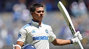 | Photo: AP/Trevor Collens : IND Vs AUS 1st Test, Day 3: India's Yashasvi Jaiswal acknowledges the crowd as he leaves the field after losing his wicket