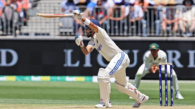 Indias Virat Kohli bats on the third day of the first cricket test. AP Photo