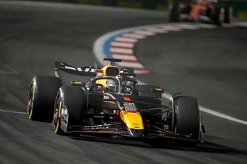 Las Vegas GP: Red Bull driver Max Verstappen competes the race
