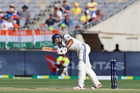 IND Vs AUS 1st Test, Day 3: India's Nitish Kumar Reddy plays a shot