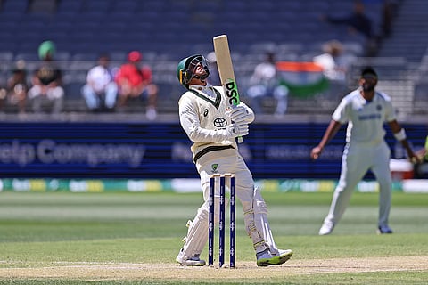 IND Vs AUS 1st Test, Day 4: Australia's Usman Khawaja reacts after losing his wicket to India's Mohammed Siraj