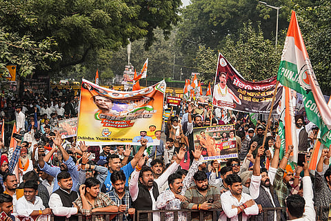 Congress protest against Adani