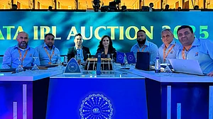 X | Mumbai Indians : Mumbai Indians at the IPL 2025 auction in Jeddah.