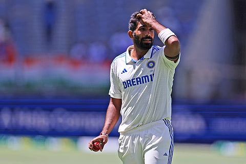 IND Vs AUS 1st Test, Day 4: India's captain Jasprit Bumrah gestures as he prepares to bowl