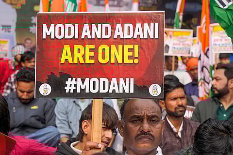 Youth Congress protest against Adani