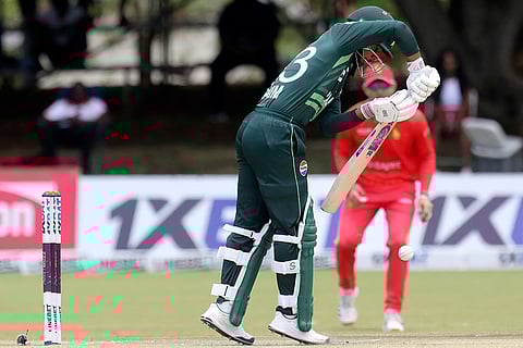 ZIM vs PAK 2nd ODI: Pakistan's Saim Ayub plays a shot