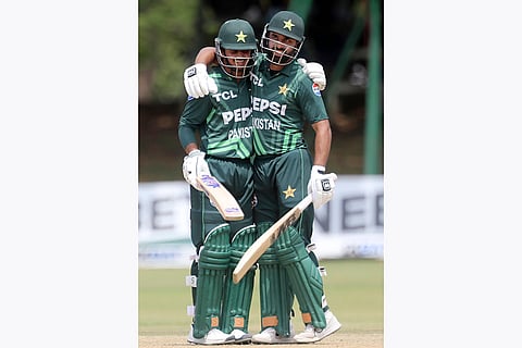 ZIM vs PAK 2nd ODI: Pakistan's Saim Ayub and Abdullah Shafique hug each other