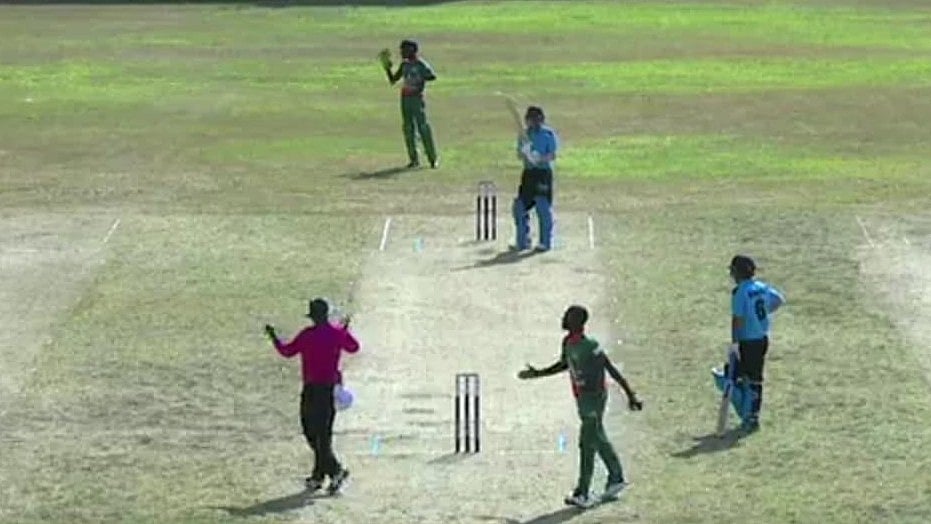 FanCode screengrab : Action from the Ivory Coast vs Botswana match at the T20 World Cup Africa Qualifier C in Abuja.
