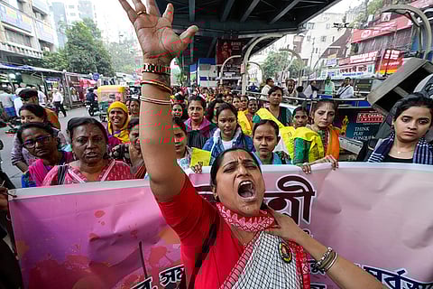 Women march in Kolkata