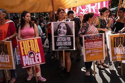 Women march in Buenos Aires, Argentina