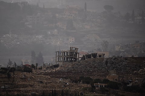Middle East Tensions: Destroyed buildings in southern Lebanon