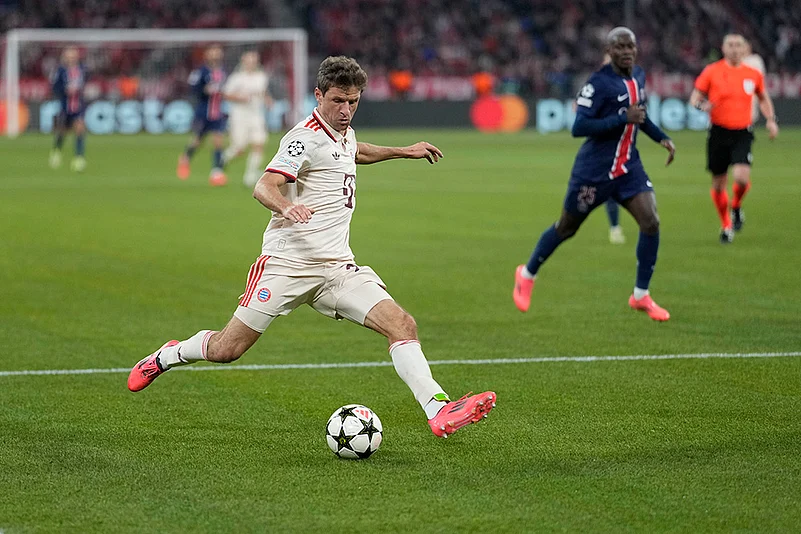 UEFA Champions League soccer FC Bayern and Paris Saint Germain football gallery: Thomas Mueller