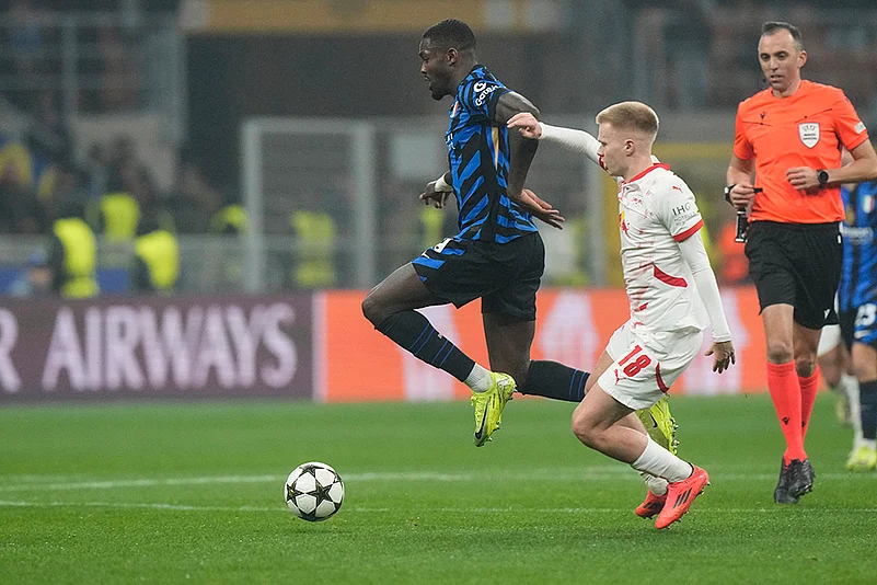 UEFA Champions League soccer Inter Milan vs Leipzig football gallery: Marcus Thuram