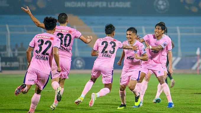 Bengaluru FC players celebrate. - X/BengaluruFC