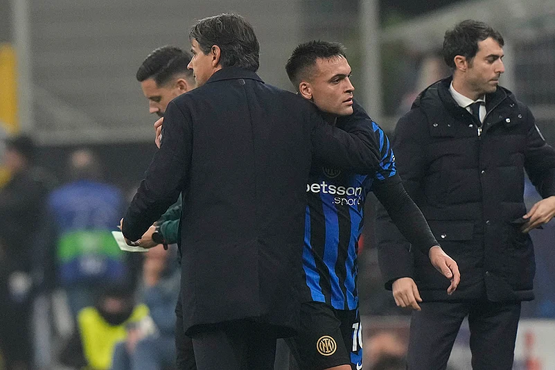 UEFA Champions League soccer Inter Milan vs Leipzig football gallery: Lautaro Martinez