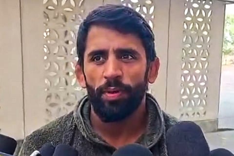 Bajrang Punia speaks to the media