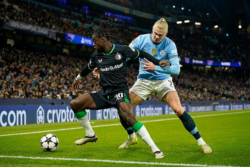 UEFA Champions League soccer Manchester City and Feyenoord gallery_Jordan Lotomba