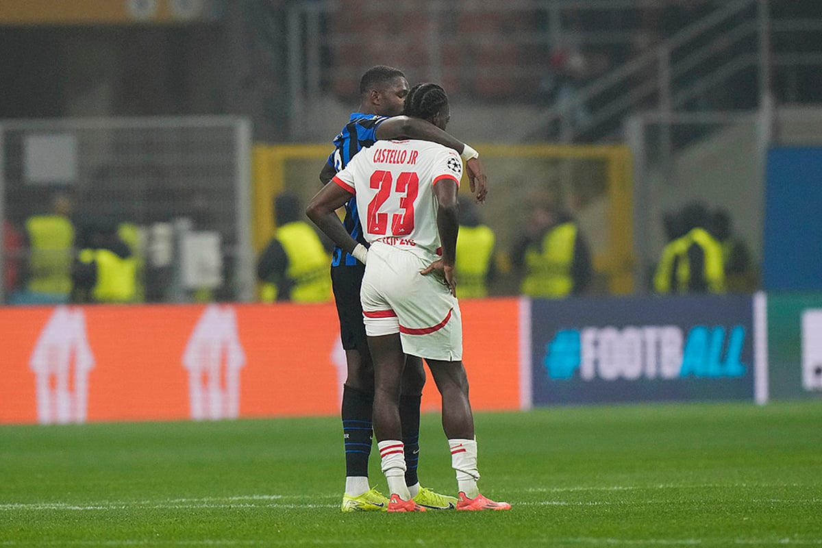 UEFA Champions League soccer Inter Milan vs Leipzig football gallery: Castello Lukeba