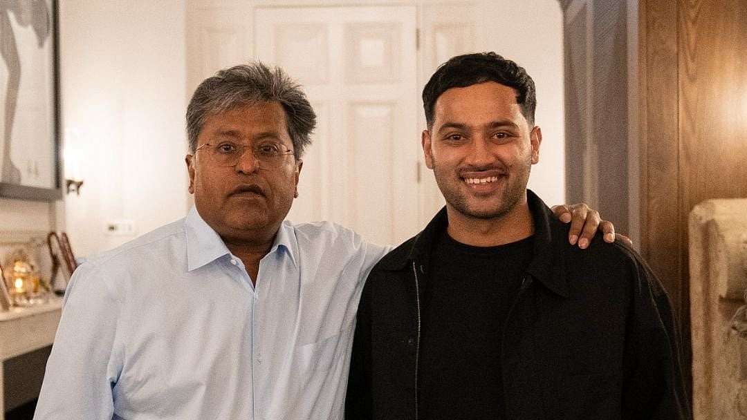 Photo: X | Avinash Singh Pal : IPL founder Lalit Modi with Youtuber Raj Shamani.