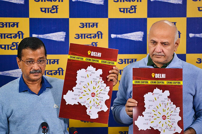 Arvind Kejriwal with Manish Sisodia