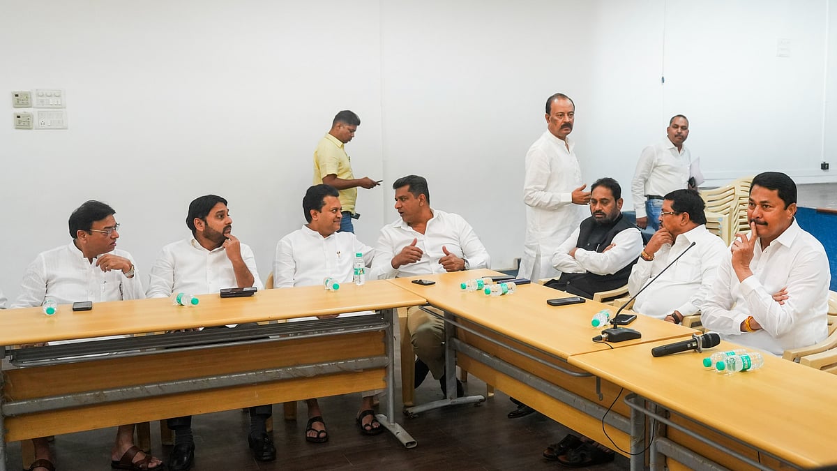 PTI : Maharashtra Congress President Nana Patole with party leader Vijay Wadettiwar during a meeting of the newly elected Congress MLAs, in Mumbai, Wednesday, Nov. 27, 2024.