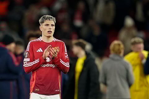 UEFA Europa League: Manchester United's Alejandro Garnacho applauds at the end of the match