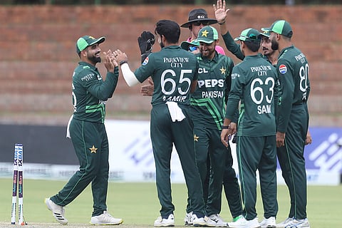 ZIM Vs PAK 3rd ODI: Pakistan celebrates a wicket
