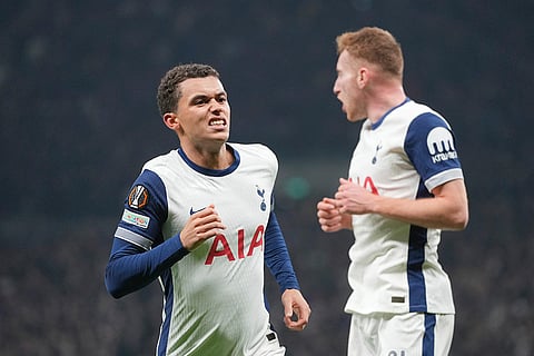 UEFA Europa League: Tottenham's Brennan Johnson celebrates after scoring his side's 2nd goal