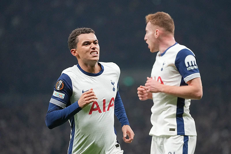 UEFA Europa League Soccer Tottenham Hotspur Vs AS Roma football gallery: Brennan Johnson